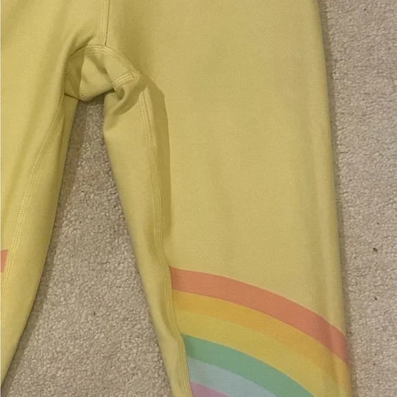 Terez Rainbow Yellow Leggings with Gray Lining, Size XS, NWOT - Picture 7 of 8